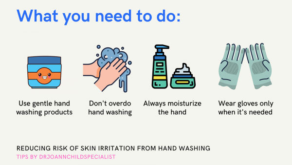 Reducing skin irritation from hand washing | Dr Joann Child Specialist
